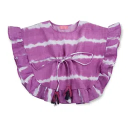 Gini and Jony Tie and Dyed Cape Sleeves Cotton Top-image-99