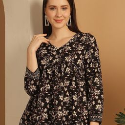 Rajnandini Floral Print Cotton Top-image-27