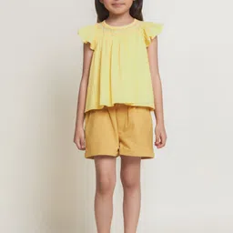 The Tribe Kids Girls Round Neck Embroidered Sleeveless Pure Cotton Top-image-95