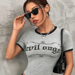 Stylecast X Slyck Typography Print Cotton Crop Top-image-12