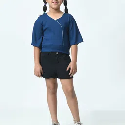 BAESD Girl Crepe V-Neck Top-image-4