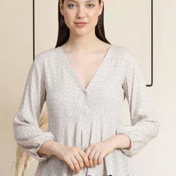 TOOCHKI Floral Printed V-Neck Empire Top-picture-29