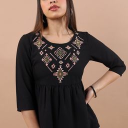 Vishudh Ethnic Motif Embroidered Gathers Peplum Top-picture-30