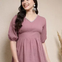 Stylum Mauve Cotton Empire Top-image-8