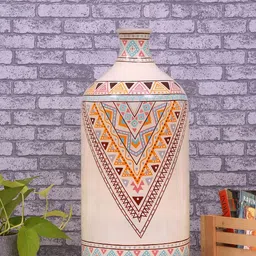 POSH-N-PLUSH Off-White Hand-Painted Finesse Glass Table Lamp-53