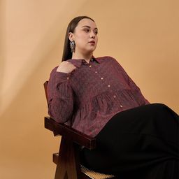 all about you Women Printed Shirt Collar Top-picture-14