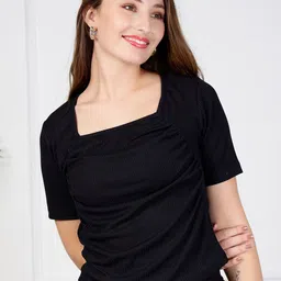 NEUDIS Square Neck Short Sleeves Crop Top-picture-41