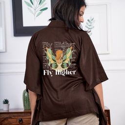 LetsDressUp Typography Printed Kimono Sleeve Kaftan Top-52