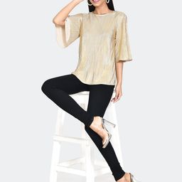 Zink London Self Design Flared Sleeve Top-image-90