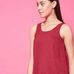 CHIMPAAANZEE Women Maroon Tank Top-image-17