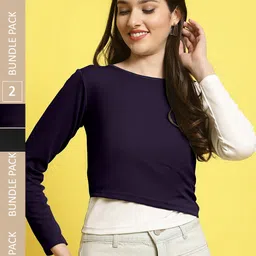 Fabflee Pack Of 2 Round Neck Regular Top-image-25