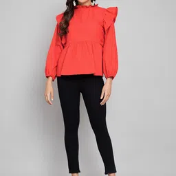 Amagyaa Ruffles Cotton Peplum Top-picture-22
