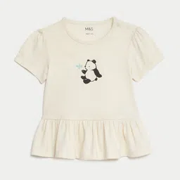 Marks & Spencer Print Cotton Peplum Top-image-28