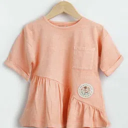 Somersault Girls Solid Round Neck Applique Cotton Top-image-80