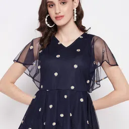 Imfashini Floral Embroidered Flared Sleeves A-Line Top-picture-4
