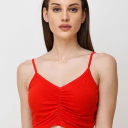 BAESD Women Shoulder Straps Fitted Crop Top-image-99