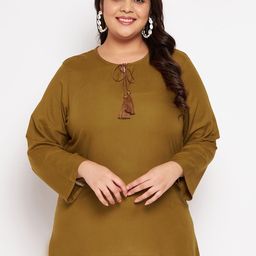 VINAAN Plus Size Tie-Up Neck Long Sleeves Top-image-18
