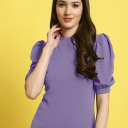 Fabflee High Neck Puff Sleeve Top-image-69