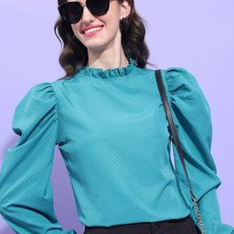 Tokyo Talkies Puff Sleeve High Neck Top-image-65