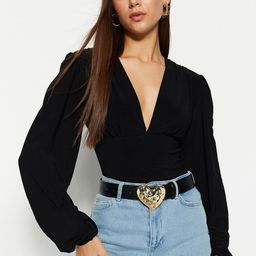 Trendyol V-Neck Puff Sleeve Top-image-61