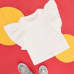 Pantaloons Junior Round Neck Flutter Sleeves Casual Top-picture-20