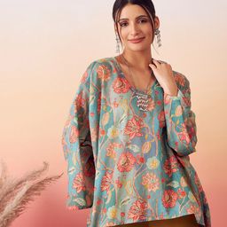 InWeave Floral Printed Kimono SleeveS Top-image-14