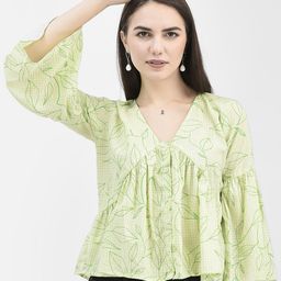 Crimsoune Club Floral Printed Bell Sleeve A-Line Top-picture-43