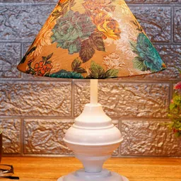 foziq White & Blue Printed Table Lamp-23
