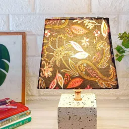 POSH-N-PLUSH Purple & White Printed Shade Marble Base Table Lamp-image-19