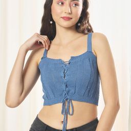 TANDUL Shoulder Straps Sleeveless Crop Top-image-11