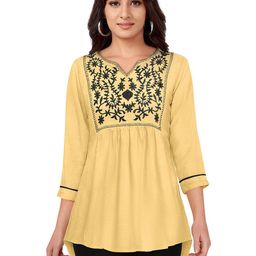 Sanwariya Silk Floral Embroidered A-Line Top-image-77