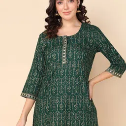 House Of Zelena Ethnic Motifs Printed Maternity Feeding Kurti-image-82