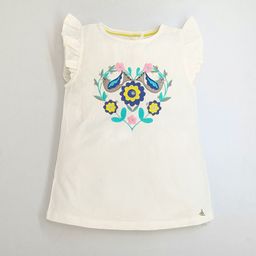 Cherry Crumble Girls White Embroidered  Print Top-45