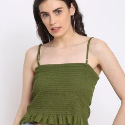 NEUDIS Olive Green Regular Crop Top-picture-23