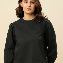 Chemistry Puff Sleeves Cotton Pullover Sweatshirt-image-4