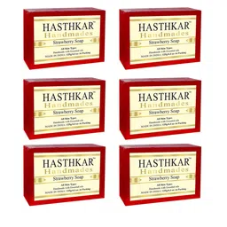 Hasthkar Set of 6 Handmade Strawberry Soap with Glycerin & Coconut Oil - 125 g Each-27
