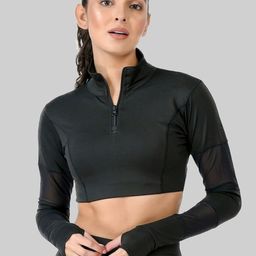 Body Smith High Neck Long Sleeves Fitted Crop Top-image-37