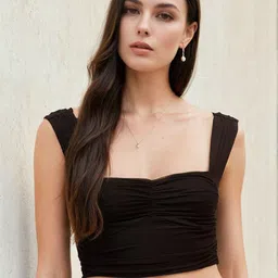 Stylecast X Slyck Women Sweetheart Neck Crop Top-image-67