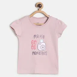 MINI KLUB Girls Peach-Coloured Print Top-picture-6