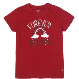 Gini and Jony Girls Typography Printed Cotton T-shirt-image-91