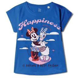 Wear Your Mind Girls Mickey Mouse Printed Round Neck Top-image-5