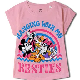 Wear Your Mind Girls Mickey Mouse Printed Round Neck Top-image-6