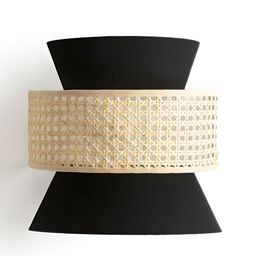 akway Black & Beige Textured Contemporary Wooden Wall Lamp-image-32