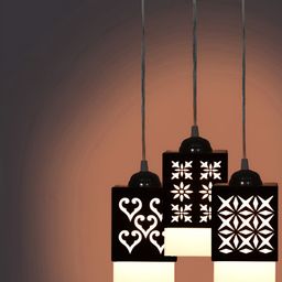Gojeeva Black Wood Square Shaped Wall Lamp-picture-31