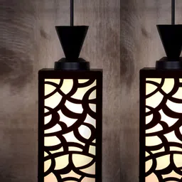 Gojeeva Black Wood Square Shaped Wall Lamp-41
