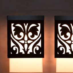 Gojeeva Black Wood Square Shaped Wall Lamp-picture-33