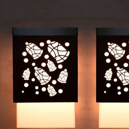 Gojeeva Black Wood Square Shaped Wall Lamp-image-74