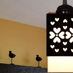 Gojeeva Black Wood Square Shaped Wall Lamp-48