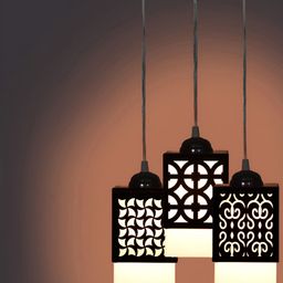 Gojeeva Black Wood Square Shaped Wall Lamp-7