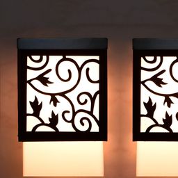 Gojeeva Black Wood Square Shaped Wall Lamp-picture-1